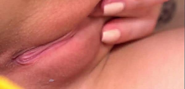  Steamy teenie rubs wet quim until she is having orgasm
